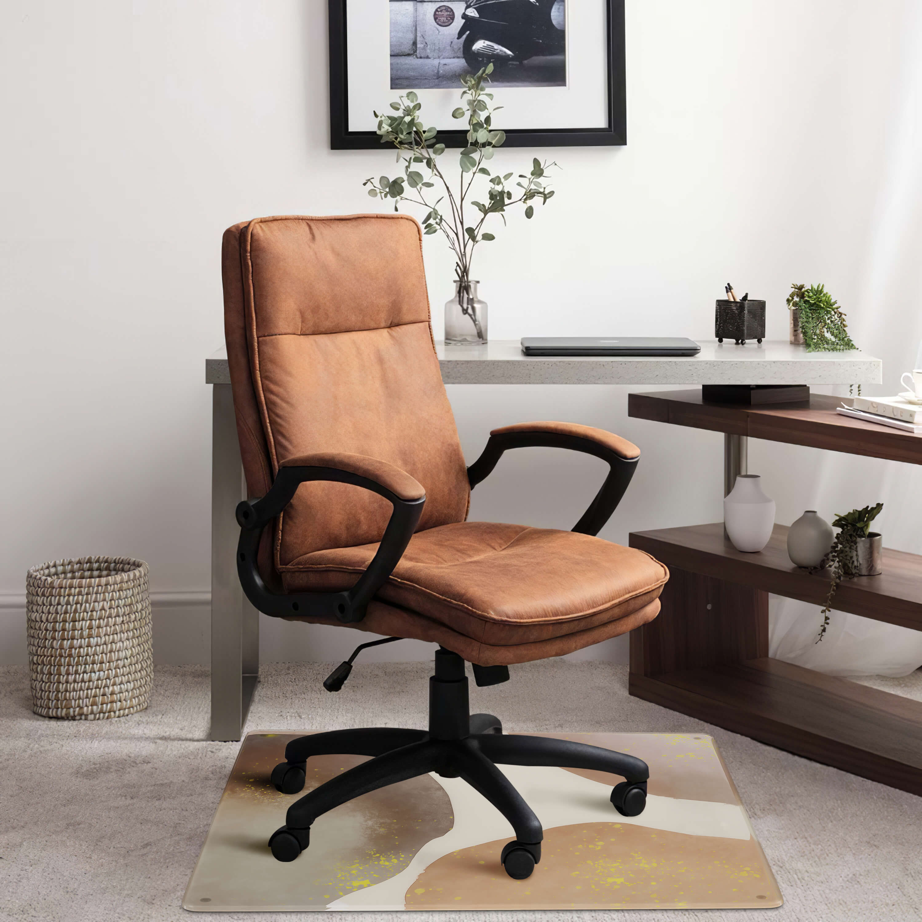 Arabesque Desk Chair Mat - Chocolate
